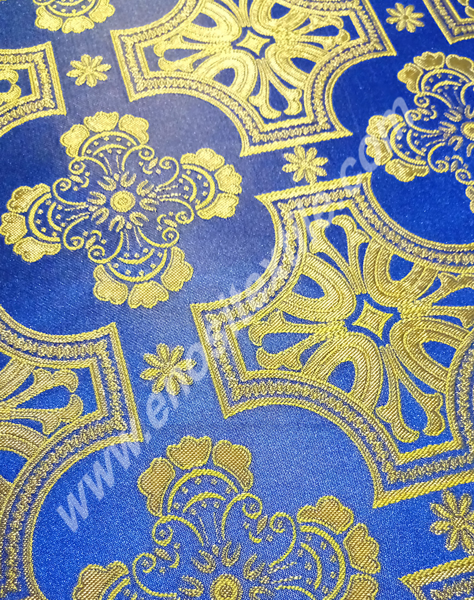 KL-032 Gold-Blue Brocade Fabrics